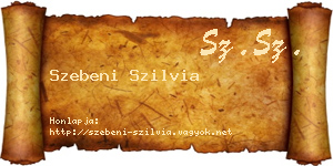Szebeni Szilvia névjegykártya