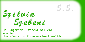 szilvia szebeni business card